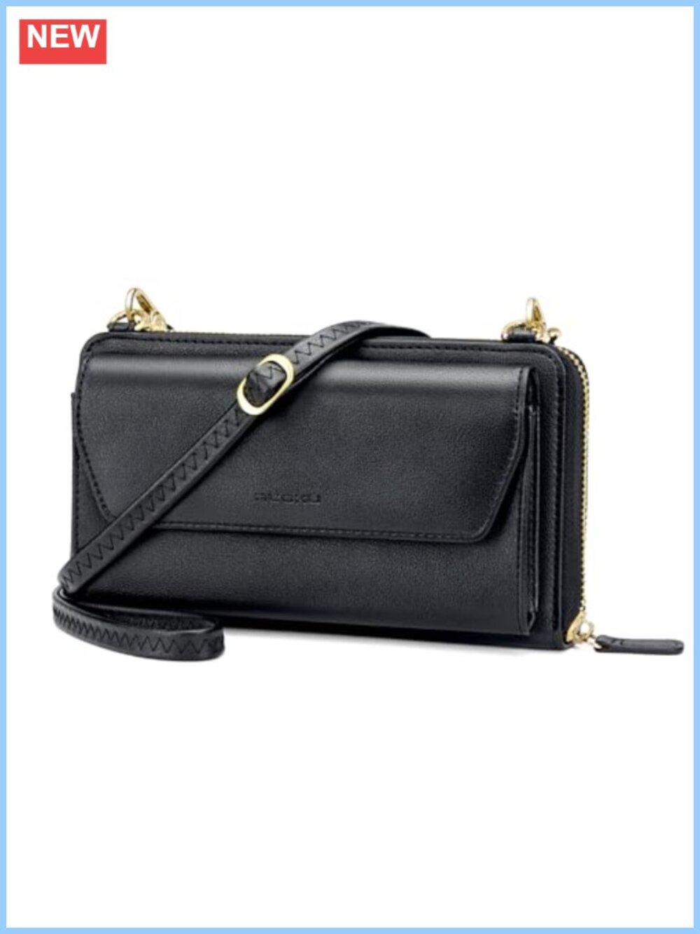 RFID Blocking Wristlet Wallet Vegan PU Leather Crossbody Clutch 2 Straps